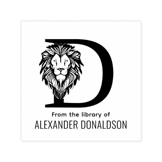 ライオエレガントンヘッド#3イニシャル名独身の帳 セルフインキングスタンプ (デザイン)