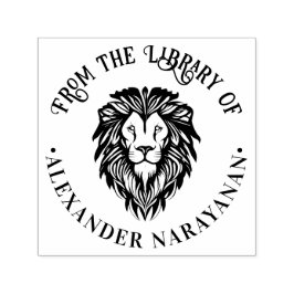 ライオエレガントンヘッド#3ラウンドライブラリーブック名 セルフインキングスタンプ