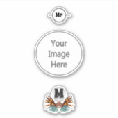 ライオカラフルフィッシュモノグラム シール (正面)