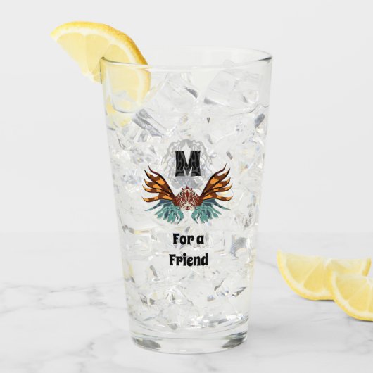 ライオカラフルフィッシュモノグラム タンブラーグラス (アイス正面)