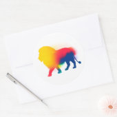 ライオカラフルン絵を描シルエットシール ラウンドシール (封筒)