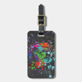 ライオカラフルン絵を描プ芸術的ラン ラゲッジタグ (正面縦)