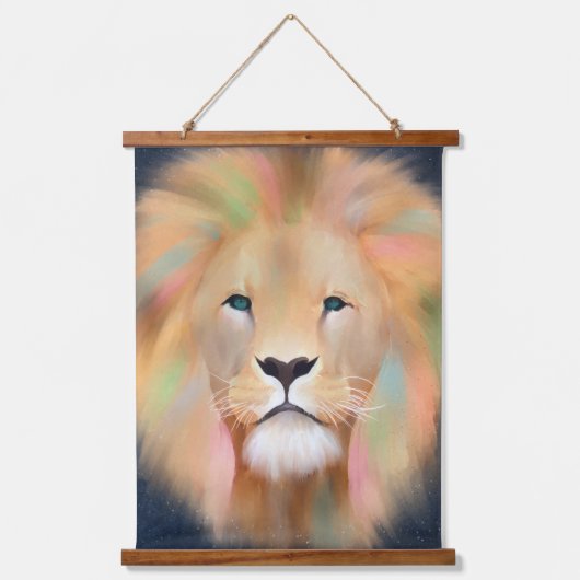 ライオカラフルン野生動物絵画芸術 吊り下げ型タペストリー (正面)