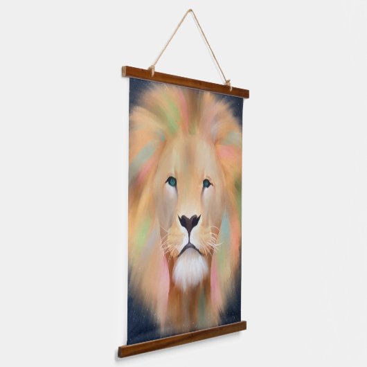 ライオカラフルン野生動物絵画芸術 吊り下げ型タペストリー (傾斜あり)