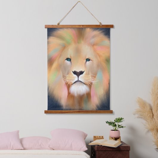 ライオカラフルン野生動物絵画芸術 吊り下げ型タペストリー (寝室)