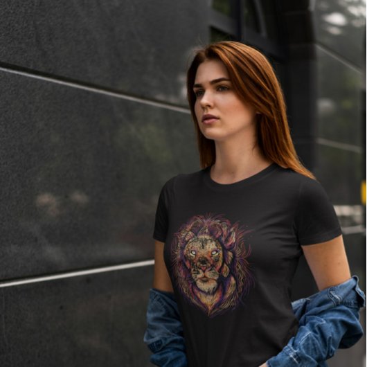 ライオカラフルン顔 Tシャツ