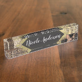 ライオネスサファリシックジャングルグラムモダントレンディー デスクネームプレート (側面)