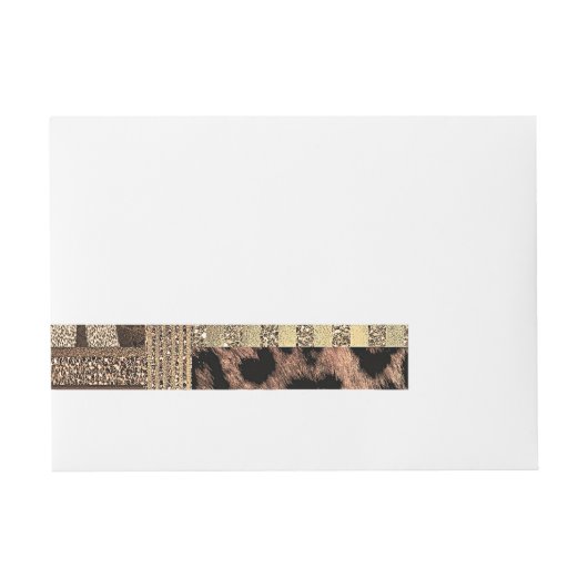 ライオネスサファリシックジャングルグラムモダン誕生日 ラップアラウンド宛名ラベル (正面)