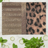 ライオネスサファリシックジャングル金ゴールドスパーモダンクル キッチンタオル (折り畳み)