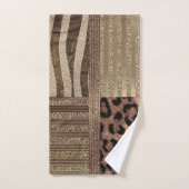 ライオネスサファリシックジャングル金ゴールドスパーモダンクル バスタオルセット (ハンドタオル)