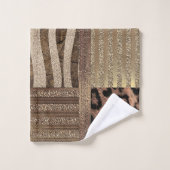 ライオネスサファリシックジャングル金ゴールドスパーモダンクル バスタオルセット (ウォッシュタオル)