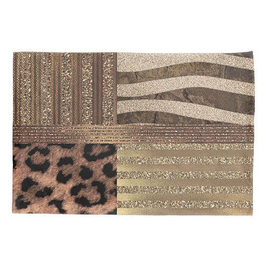 ライオネスサファリシックジャングル金ゴールドスパーモダンクル 枕カバー (裏面)