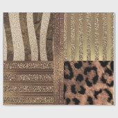 ライオネス金ゴールドグラムサファリジャングルシックモダンパーティー ラッピングペーパー (フラット)