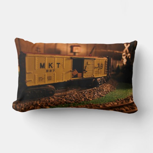 ライオネル列車のシーン – 開いたボックスカラ – 枕 (正面)