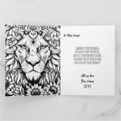 ライオパーソナライズされたンアダルトカラーリンググリーティングカード カード (内部)