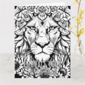 ライオパーソナライズされたンアダルトカラーリンググリーティングカード カード (黄色い花)