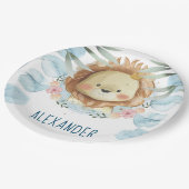 ライオパーソナライズされたンイラストレーション ペーパープレート (アングル)