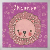 ライオパーソナライズされたンウォールアー子供へト ポスター (正面)