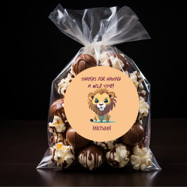 ライオパーソナライズされたンバースデーパーティー ラウンドシール