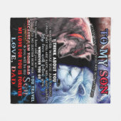 ライオパーソナライズされたンパパからウルフソン フリースブランケット (正面(横))