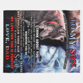 ライオパーソナライズされたンパパからウルフソン フリースブランケット (正面(横))