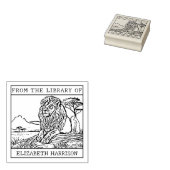 ライオパーソナライズされたン蔵書票 ラバースタンプ (押印)