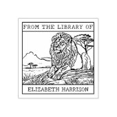 ライオパーソナライズされたン蔵書票 ラバースタンプ (インプリント)