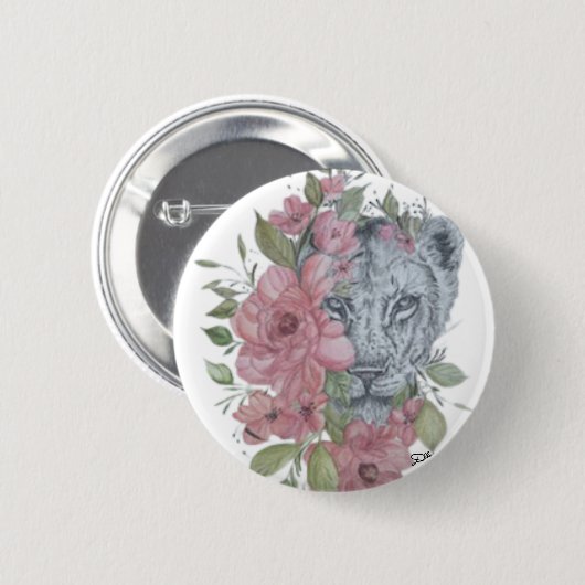 ライオボタン 缶バッジ (正面&裏面)