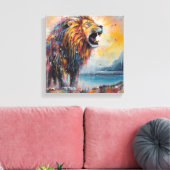 ライオモダンンカラフルアート キャンバスプリント (インサイチュ (リビング))