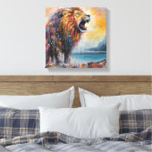 ライオモダンンカラフルアート キャンバスプリント (インサイチュ (寝室))