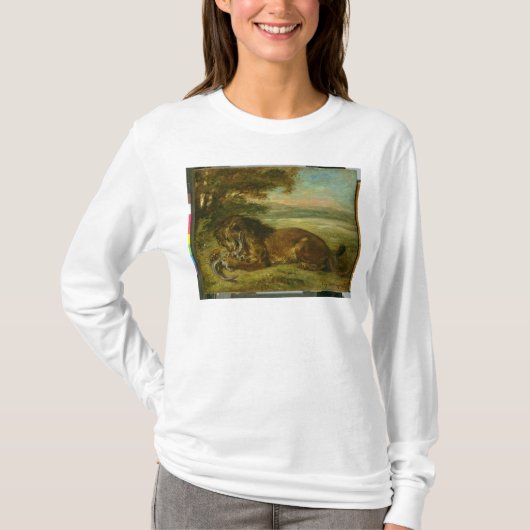 ライオンおよびわに1863年 Tシャツ (正面)