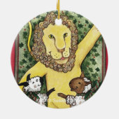 ライオンおよび子ヒツジのクリスマスのオーナメント セラミックオーナメント (裏面)