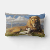 ライオンおよび子ヒツジの枕 ランバークッション (裏面)