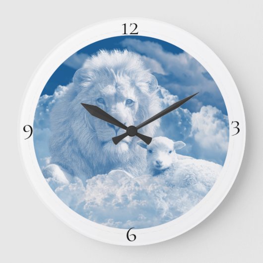 ライオンおよび子ヒツジの柱時計 ラージ壁時計 (正面)