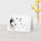 ライオンおよび子ヒツジ カード (黄色い花)