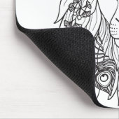 ライオンおよび花の落書き マウスパッド (コーナー)