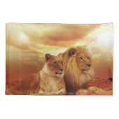 ライオンおよび雌ジシ 枕カバー (裏面-左)