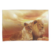 ライオンおよび雌ジシ 枕カバー (正面右)