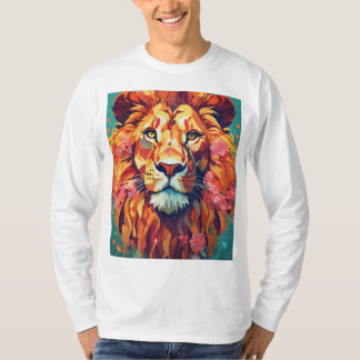 ライオンお洒落とフローラマネTシャツデザイン Tシャツ