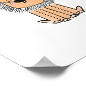 ライオンかわいいアートウォーターカラー子供部屋幼稚園 ポスター (角)