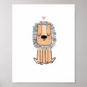 ライオンかわいいアートウォーターカラー子供部屋幼稚園 ポスター (正面)