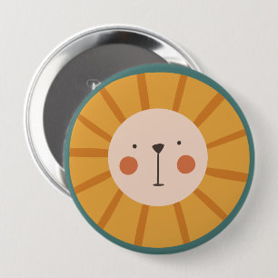 ライオンかわいいオレンジ 缶バッジ