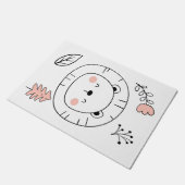 ライオンかわいいライオンの手描き ドアマット (アングル)