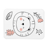 ライオンかわいいライオンの手描き マグネット (横)