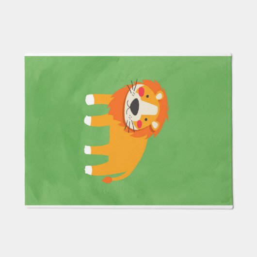 ライオンかわいいライ絵画オン ドアマット (正面)
