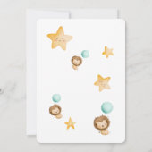 ライオンかわいい男の子の赤ちゃんシャワー 招待状 (裏面)