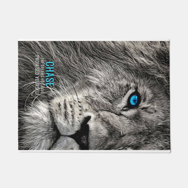 ライオンがあなたの夢を追う ドアマット (正面)