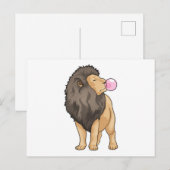 ライオンがガムを噛む ポストカード (正面/裏面)