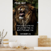 ライオンがクリスチャン・バイブルの聖句を大声で叫ばないように恐れる ポスター (キッチン)