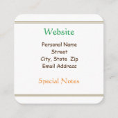 ライオンがロックキング・オブ・ザ・ヒル スクエア名刺 (裏面)